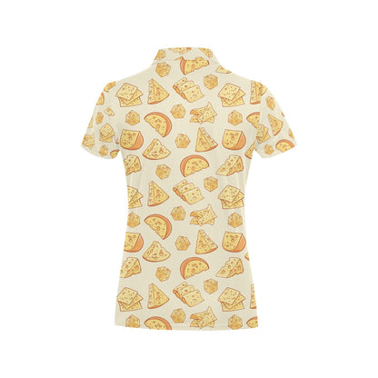 Cheese Pattern Print Design 01 Women's Polo Shirt