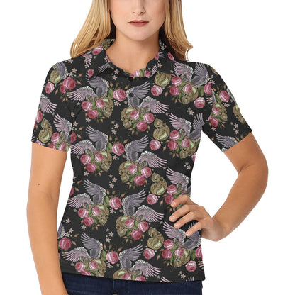 Angel Wings Pattern Print Design 06 Women's Polo Shirt