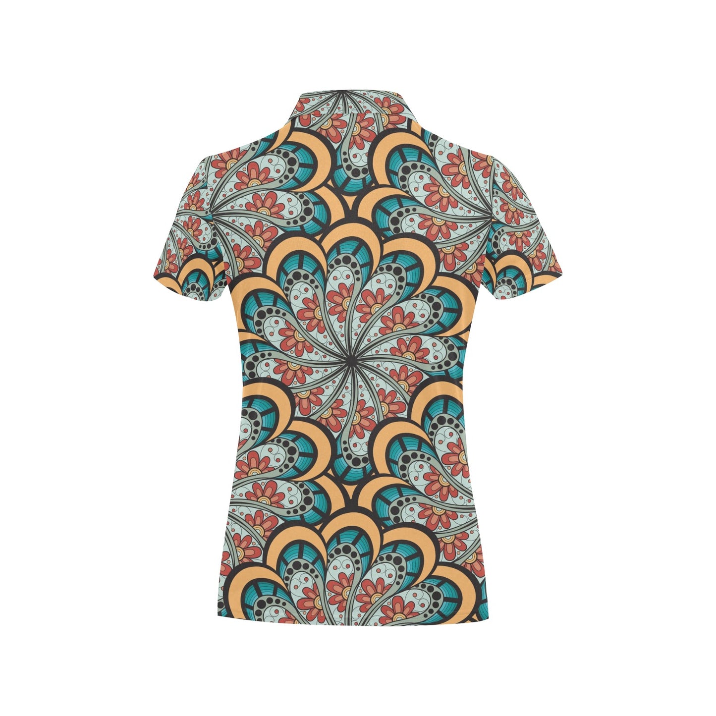 Mandala Pattern Print Design 01 Women's Polo Shirt