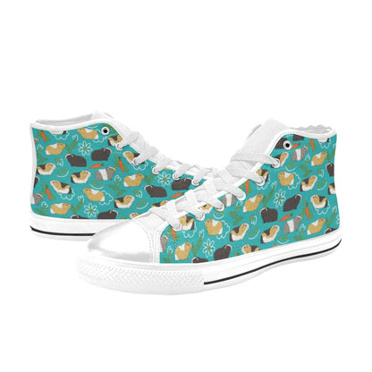 Guinea Pig Print Design LKS402 Men's High Top Canvas Shoes