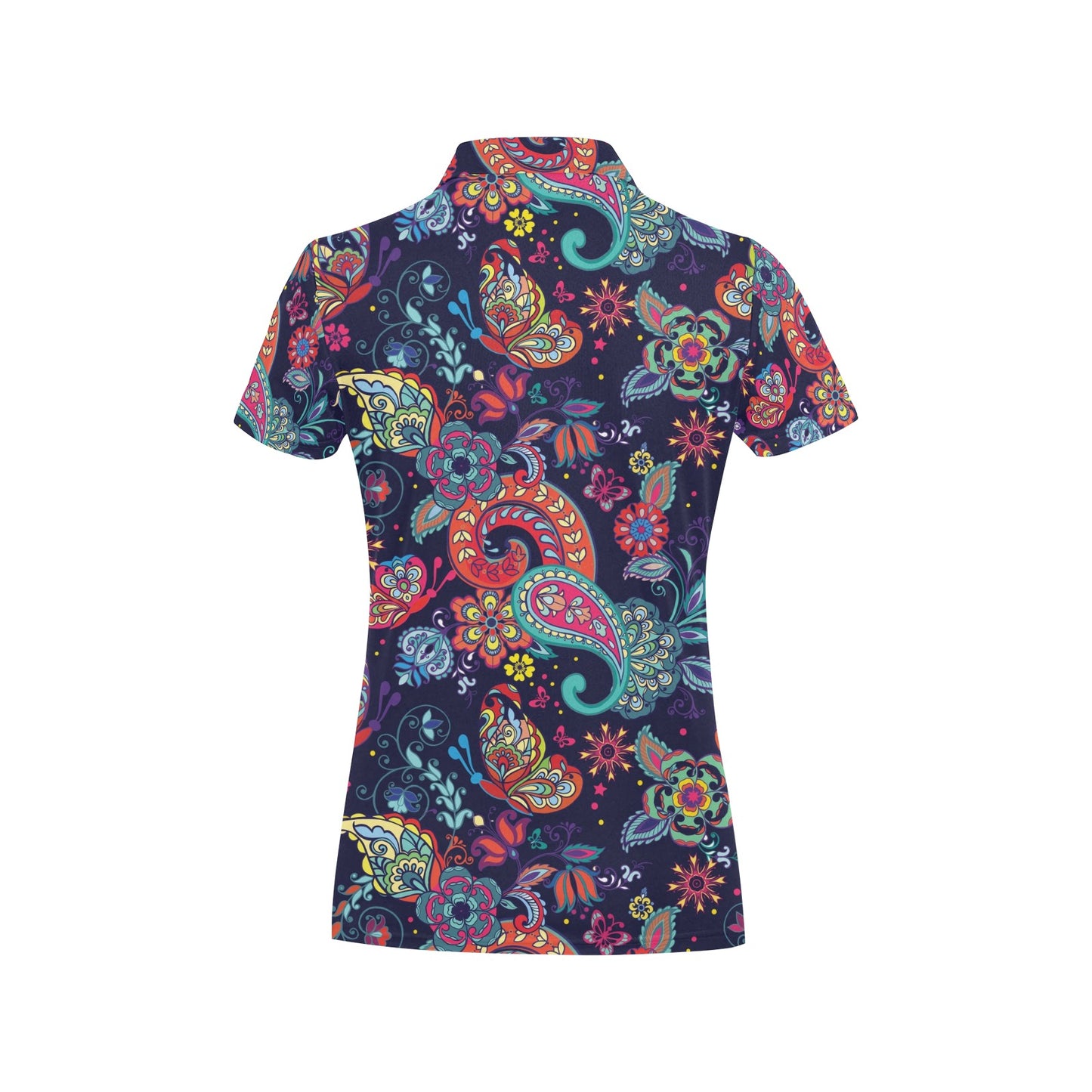 Paisley Boho Pattern Print Design A06 Women's Polo Shirt