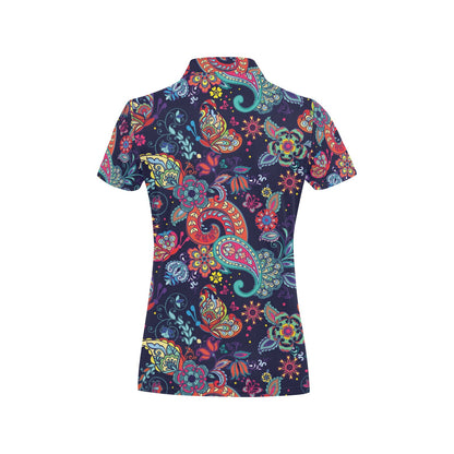 Paisley Boho Pattern Print Design A06 Women's Polo Shirt