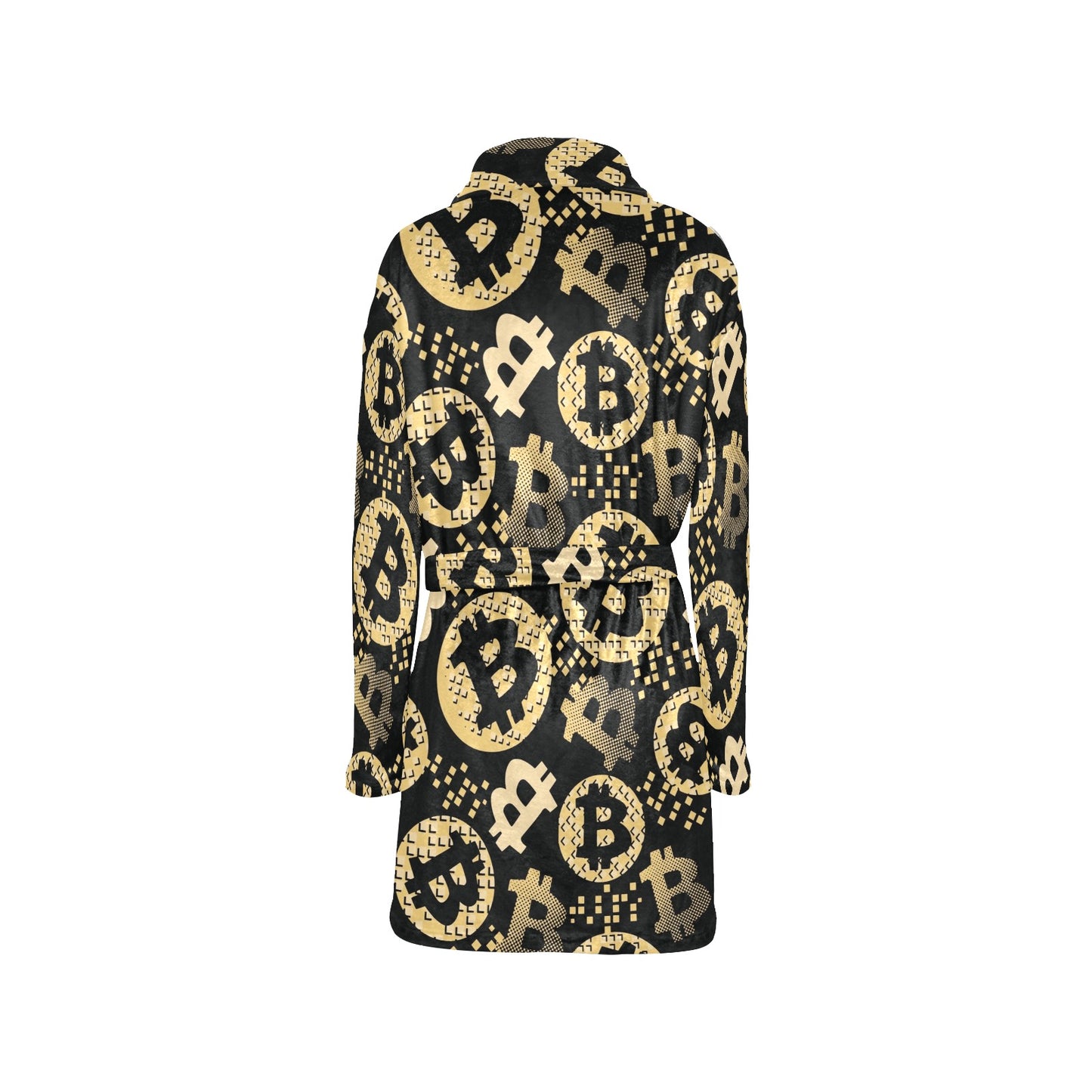 Bitcoin Pattern Print Design DO06 Women's Fleece Robe
