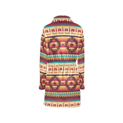 Tribal Aztec Vintage Women's Fleece Robe