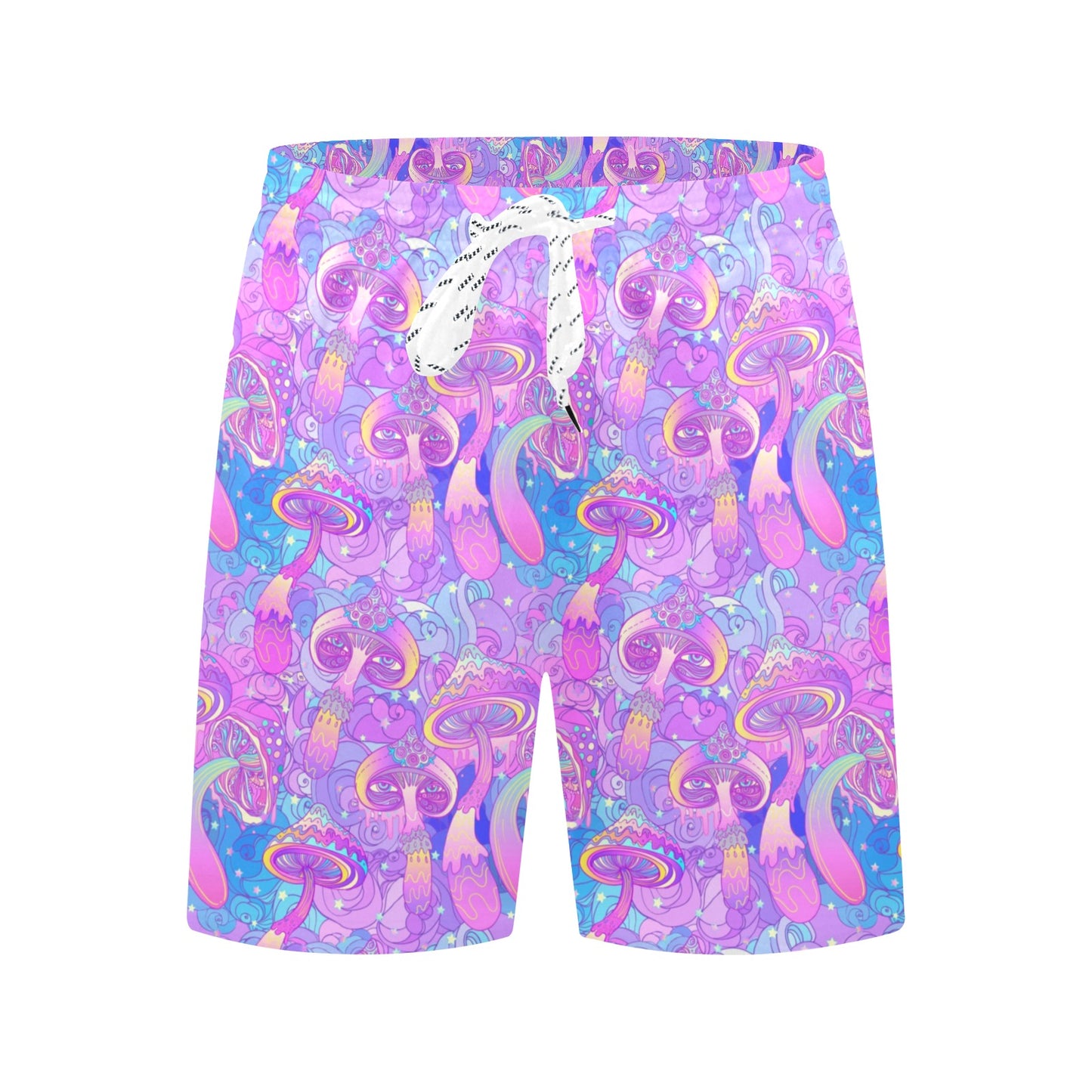 Psychedelic Trippy Mushroom Print Men's Swim Trunks Beach Shorts