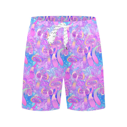 Psychedelic Trippy Mushroom Print Men's Swim Trunks Beach Shorts