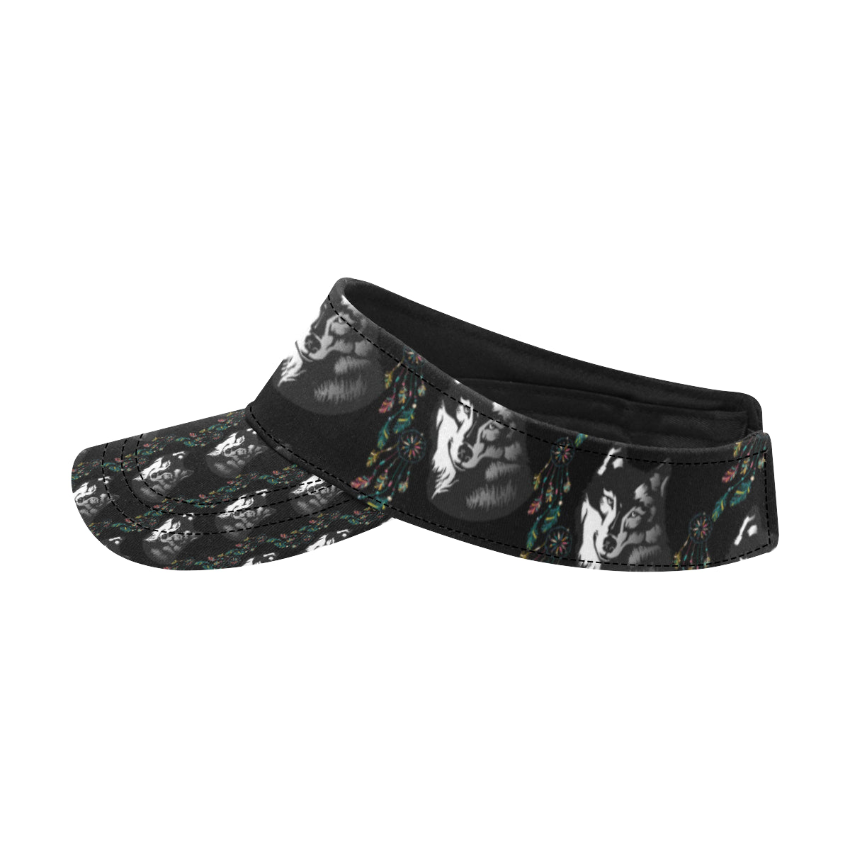 Wolf Black Dream Catcher Design Print Unisex Sun Visor