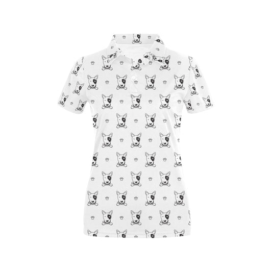 Bull Terriers Pattern Print Design 06 Women's Polo Shirt