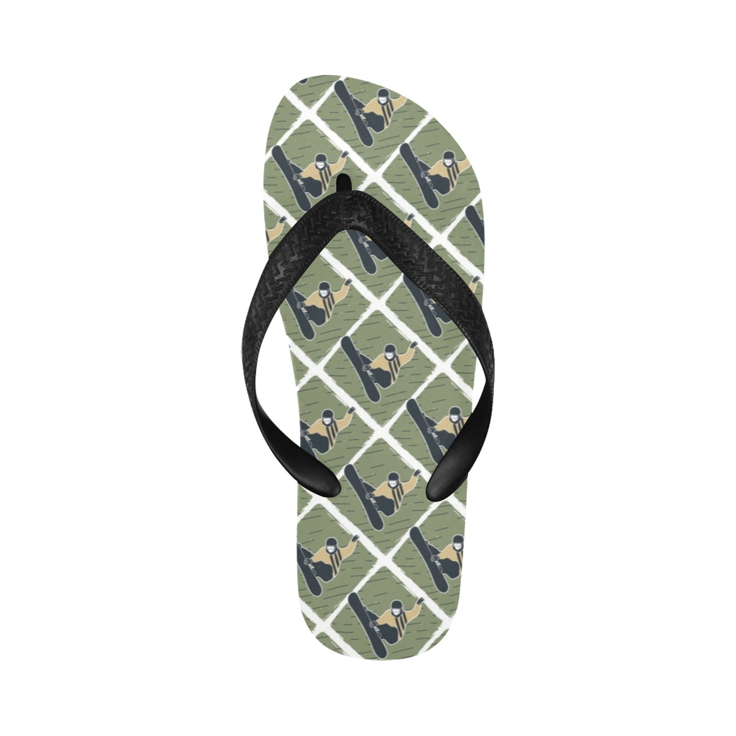 Snowboard Man Print Design LKS302 Flip Flops