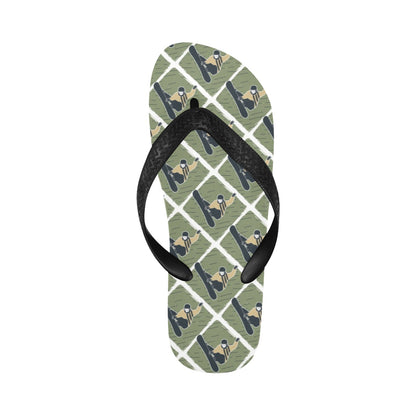Snowboard Man Print Design LKS302 Flip Flops