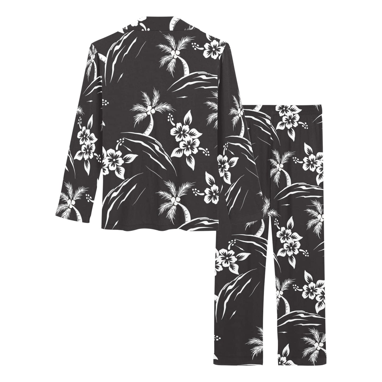Palm Tree Pattern Print Design PT02 Women's Long Pajama Set