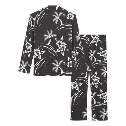 Palm Tree Pattern Print Design PT02 Women's Long Pajama Set