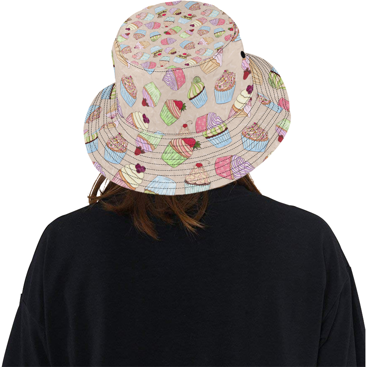 Cupcake Pattern Print Design CP06 Unisex Bucket Hat