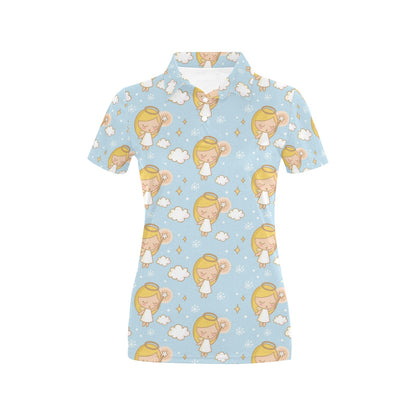 Angel Pattern Print Design 05 Women's Polo Shirt