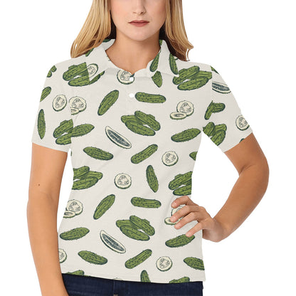 Cucumber Pattern Print Design CC05 Women's Polo Shirt