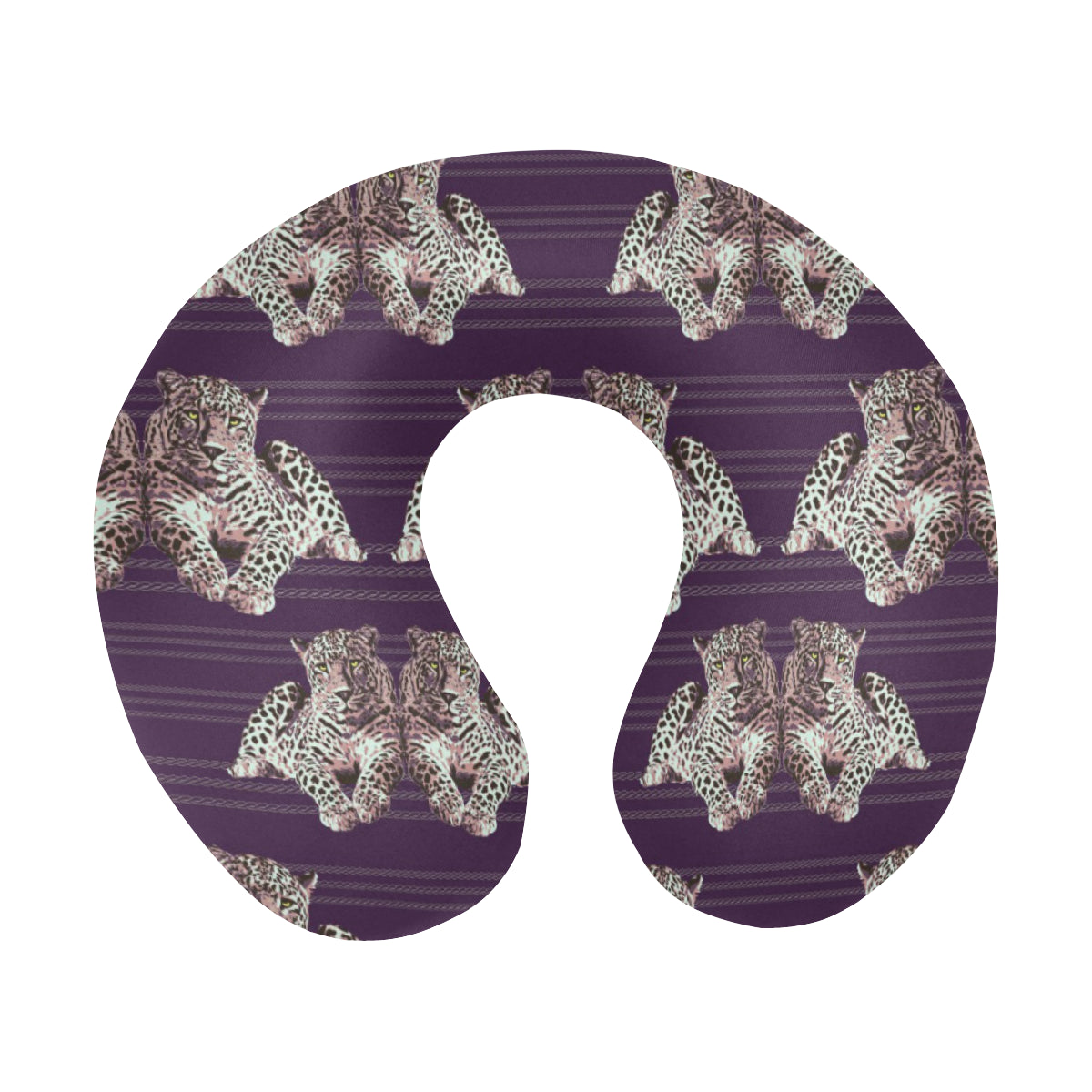 Leopard Pattern Print Design 01 U-Shaped Travel Neck Pillow