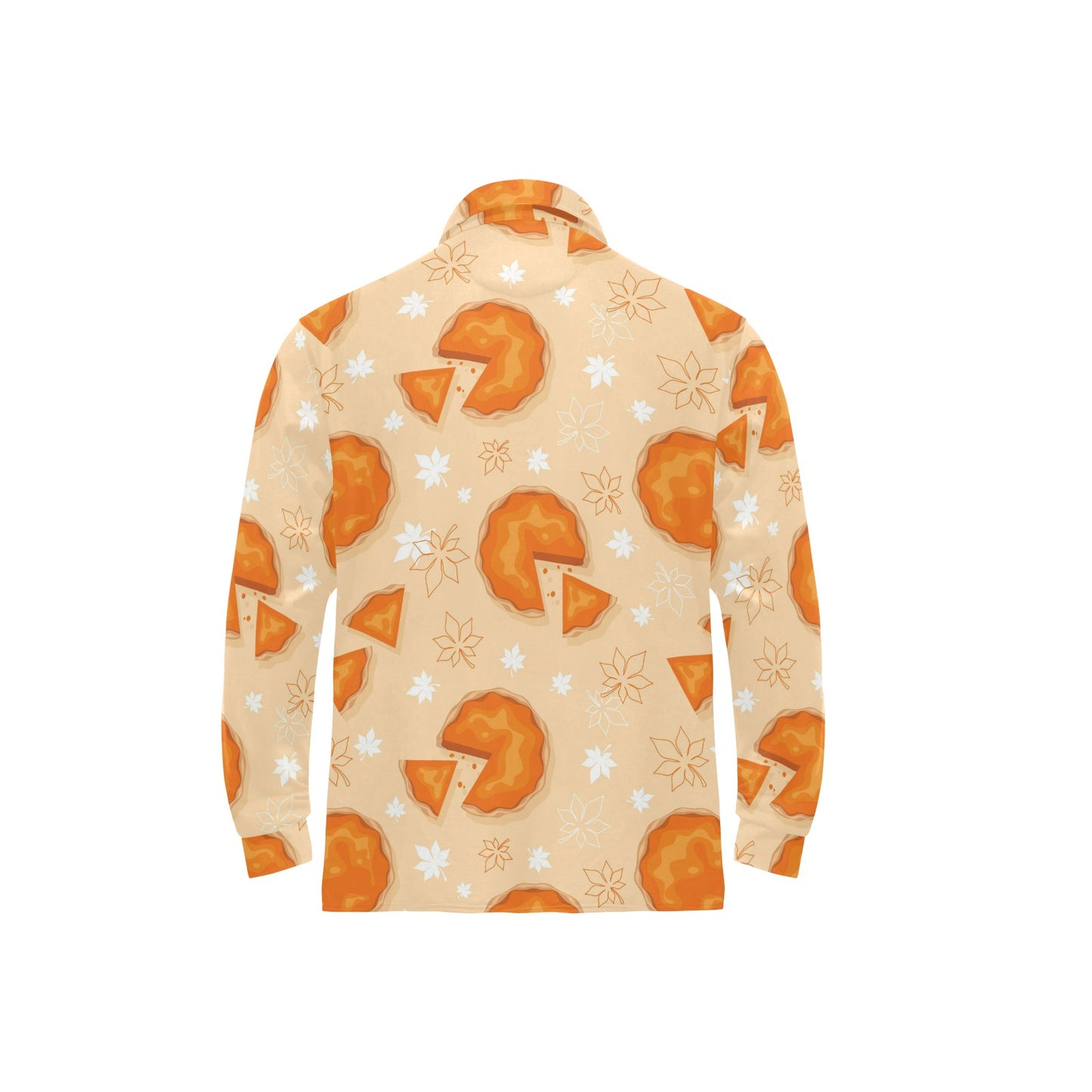 Pie Pattern Print Design A01 Long Sleeve Polo Shirt For Men's