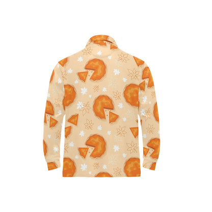 Pie Pattern Print Design A01 Long Sleeve Polo Shirt For Men's