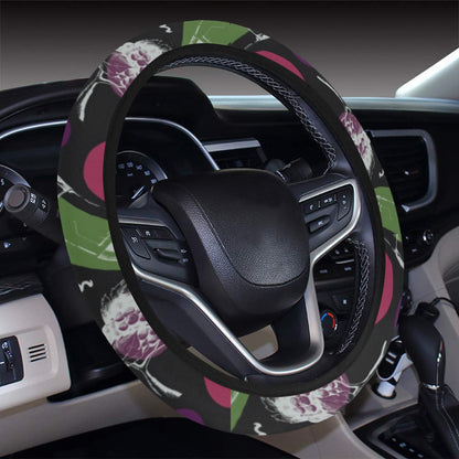 Wine Print Design LKS307 Steering Wheel Cover with Elastic Edge