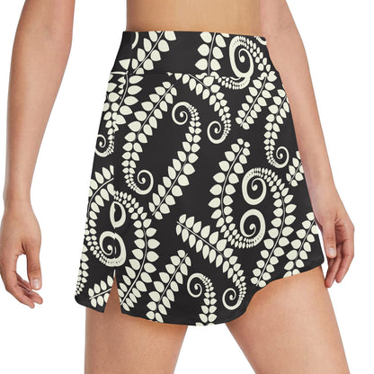 Fern Leave Print Pattern 17" Golf & Pickleball Skort with Pockets