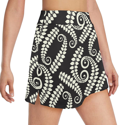 Fern Leave Print Pattern 17" Golf & Pickleball Skort with Pockets