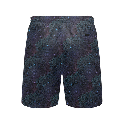 Boho Floral Mandala Men's Swim Trunks Beach Shorts