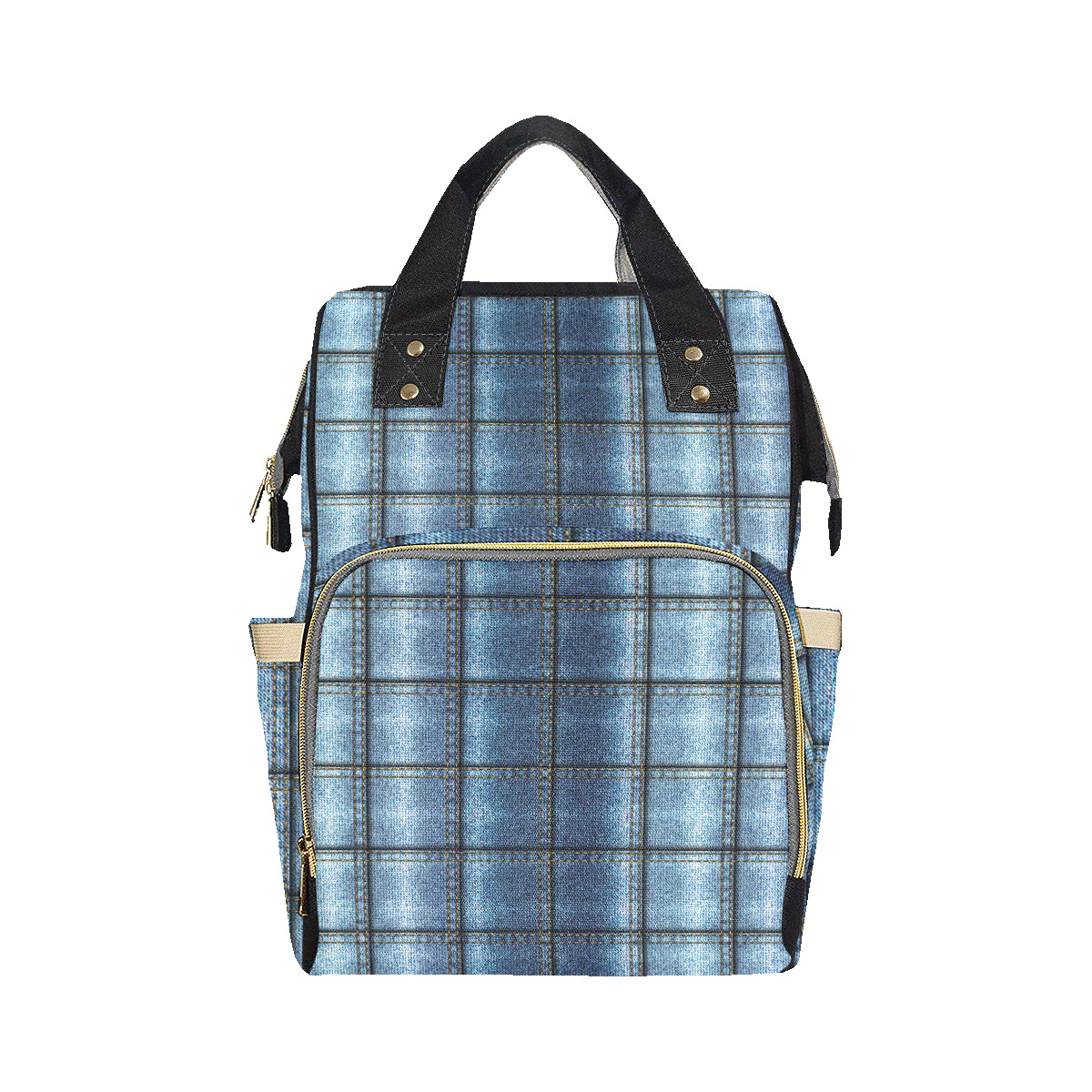 Jean Patchwork Pattern Print Design 02 Diaper Bag Backpack