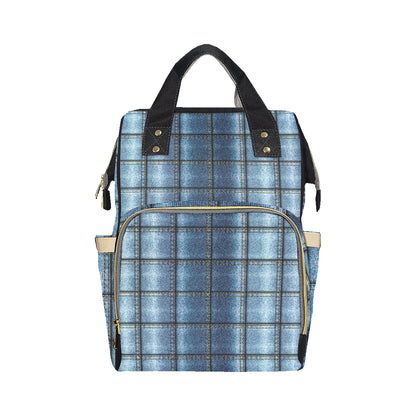 Jean Patchwork Pattern Print Design 02 Diaper Bag Backpack