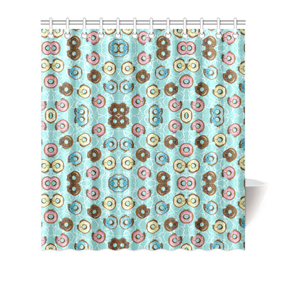 Emoji Donut Print Pattern Shower Curtain