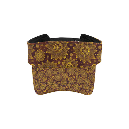 Gold Sunflower Hand Drawn Print Unisex Sun Visor