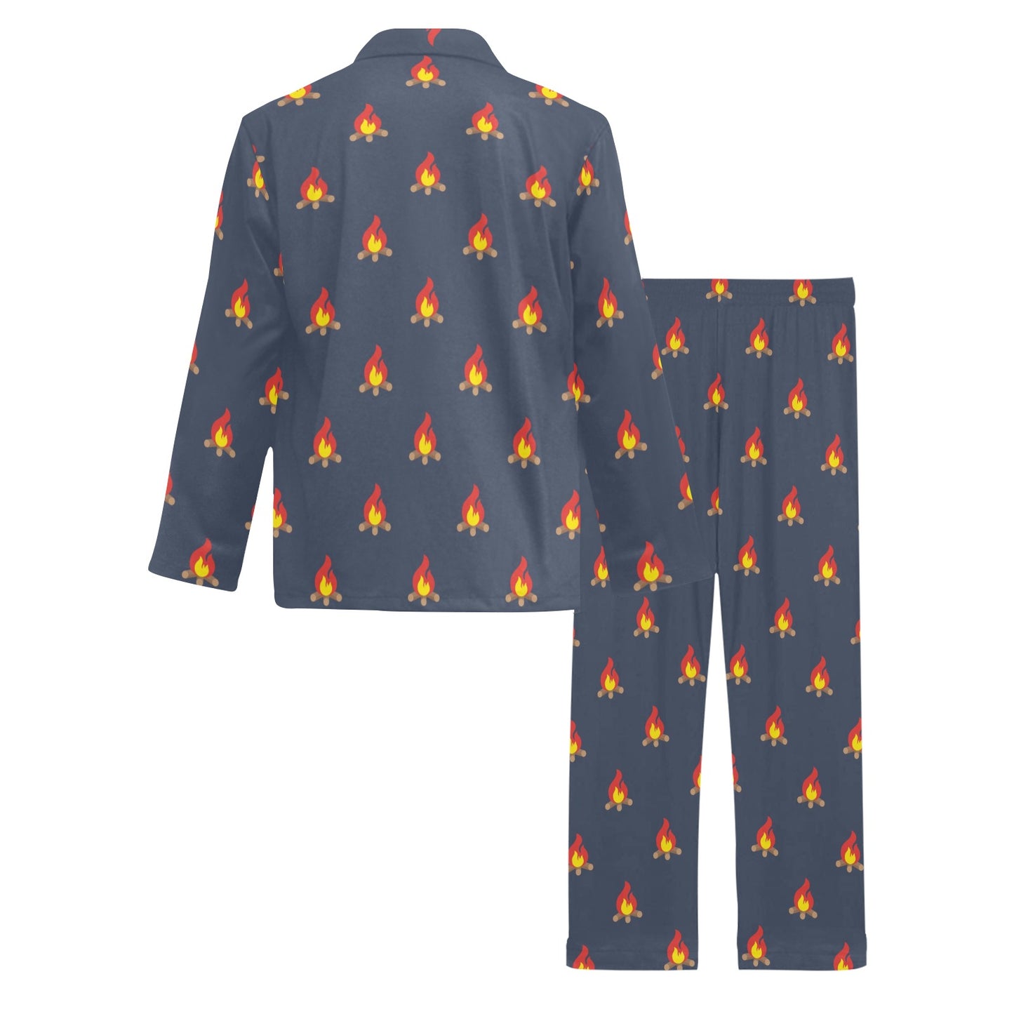 Campfire Pattern Print Design 02 Men's Long Pajama Set
