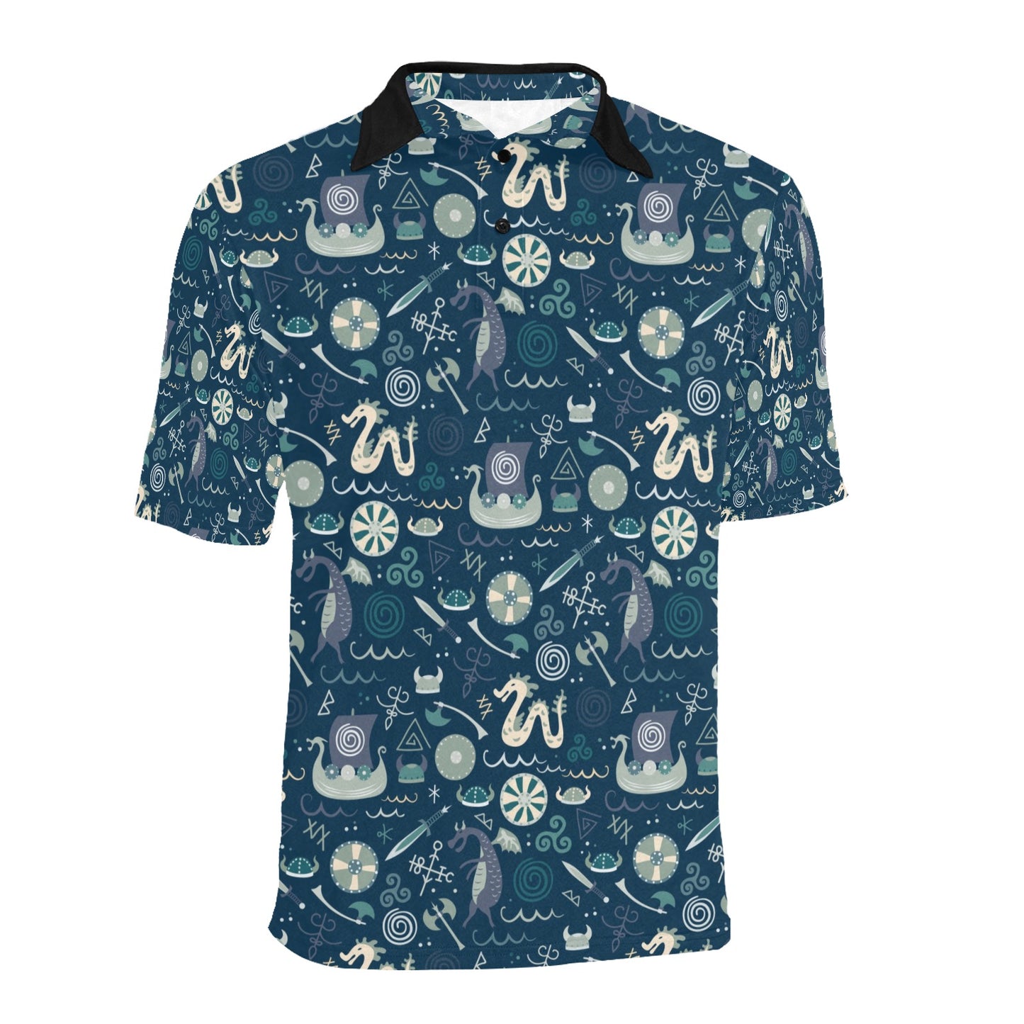 Vikings Print Design LKS305 Men Polo Shirt