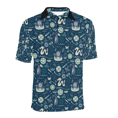 Vikings Print Design LKS305 Men Polo Shirt