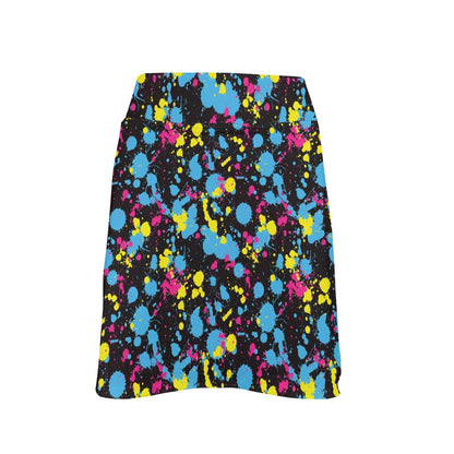 Splatter Colorful Print Design LKS301 17" Golf & Pickleball Skort with Pockets