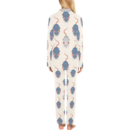 Rat Pattern Print Design 03 Women's Long Pajama Set