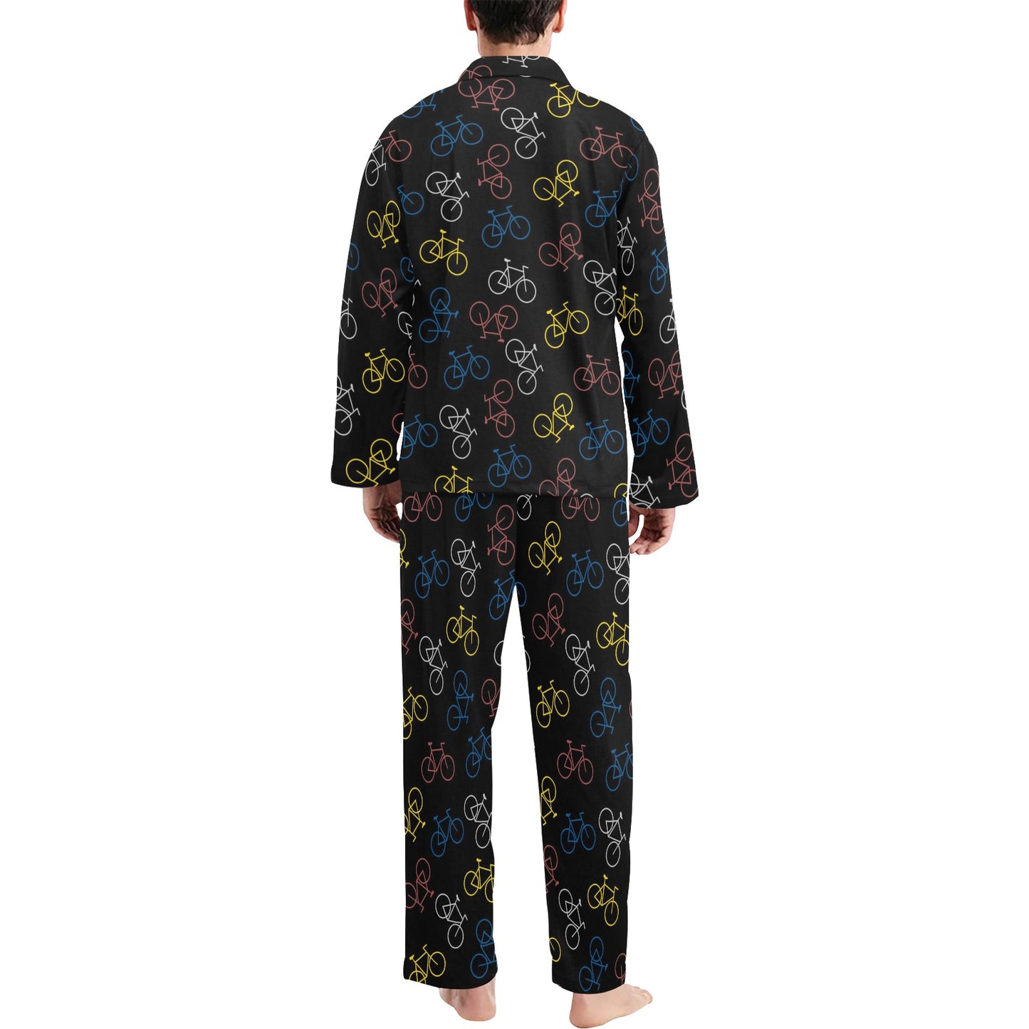 Bicycle Pattern Print Design 03 Men's Long Pajama Set