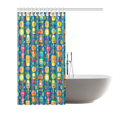 Robot Pattern Print Design A04 Shower Curtain