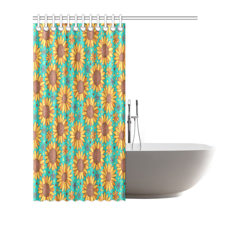 Sunflower Pattern Print Design SF013 Shower Curtain