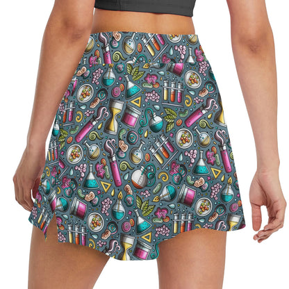 Science Print Design LKS304 17" Golf & Pickleball Skort with Pockets