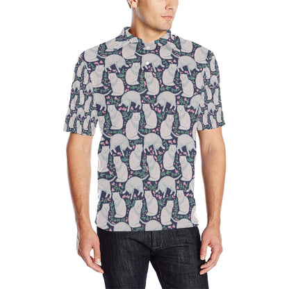 Cat Pattern Print Design 06 Men Polo Shirt