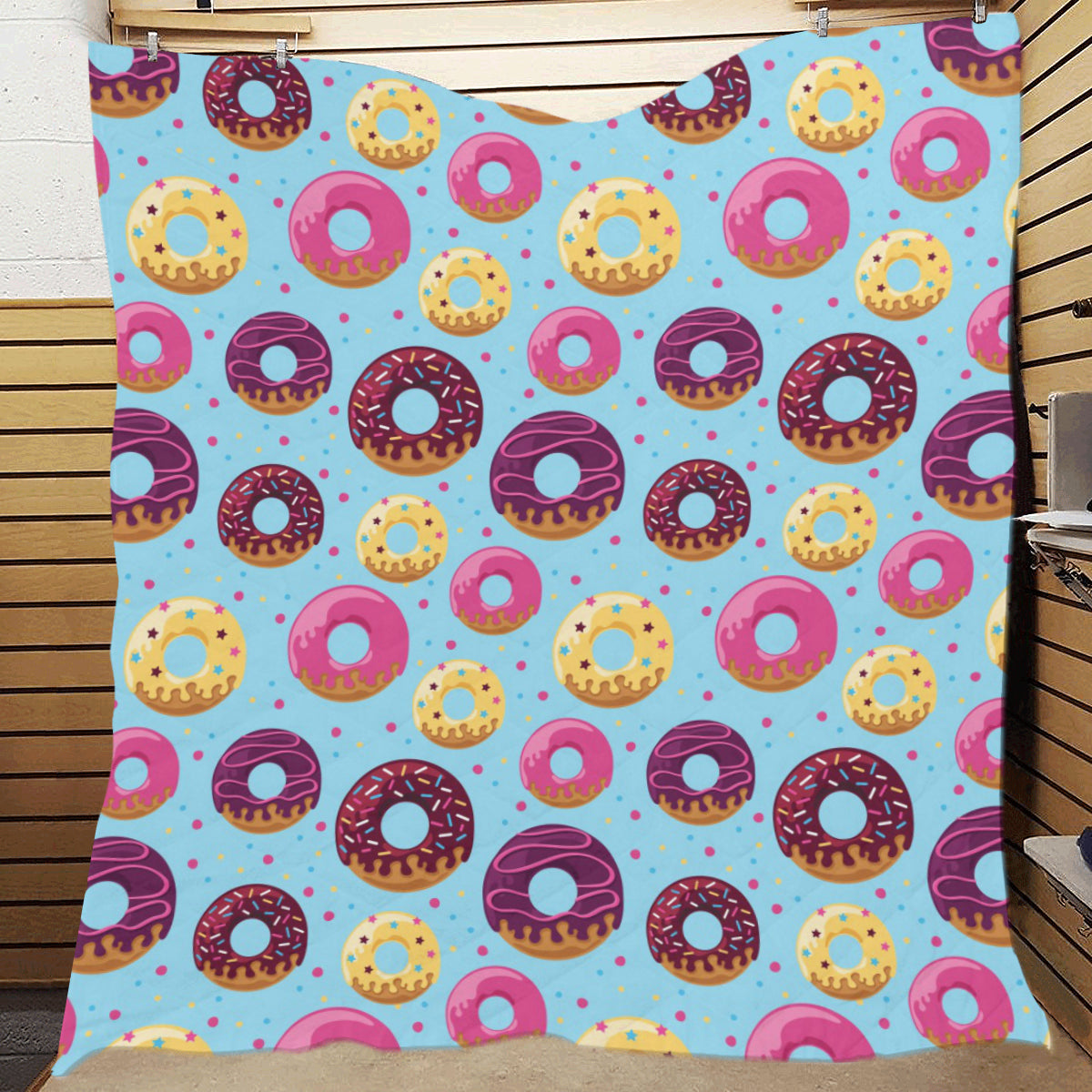 Donut Pattern Print Design DN07 Premium Quilt