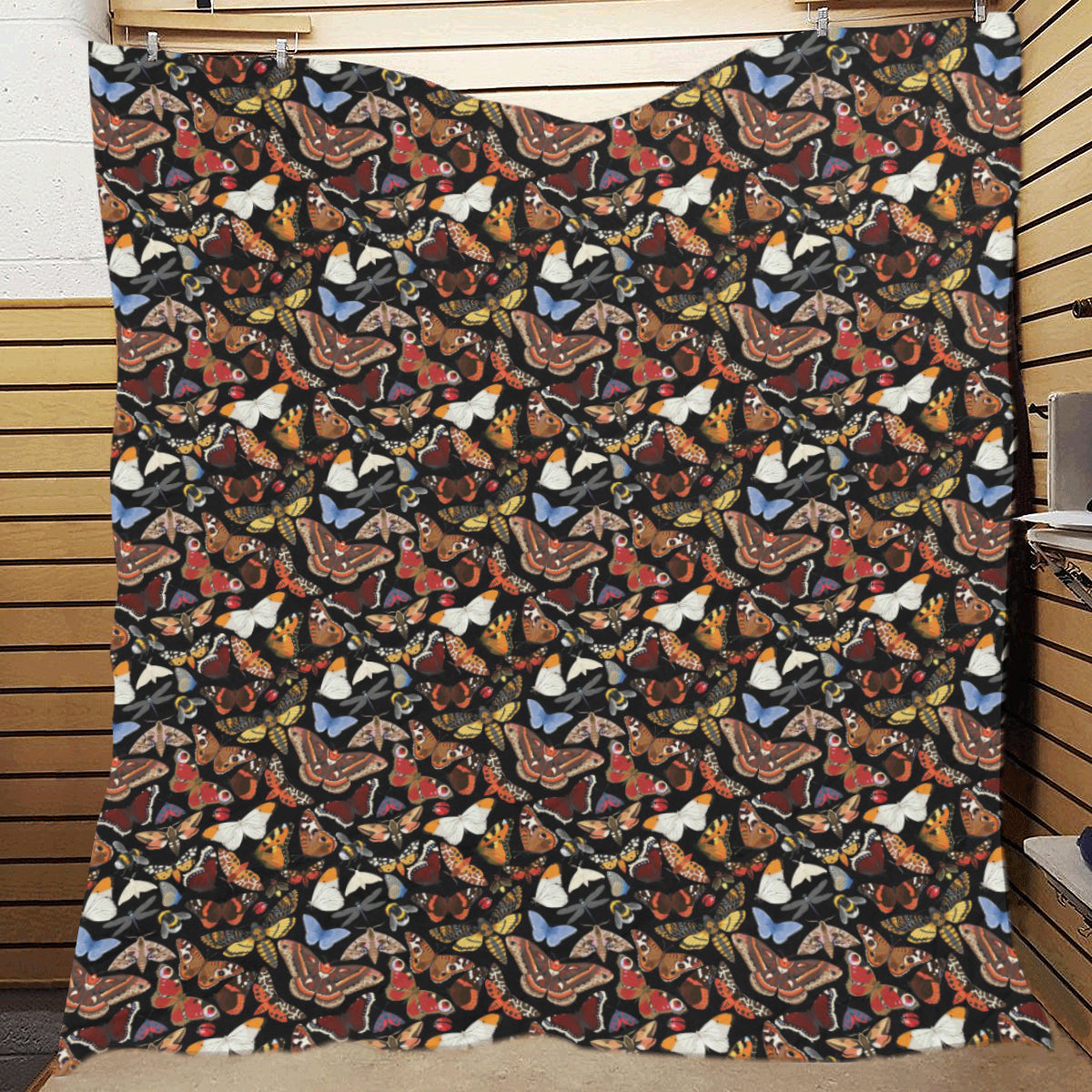 Butterfly Pattern Print Design 08 Premium Quilt