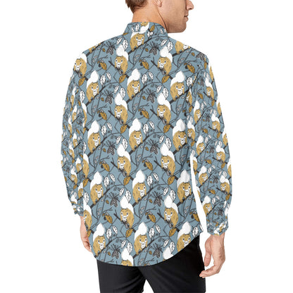 Squirrel Print Design LKS305 Men's Long Sleeve Dress Shirt