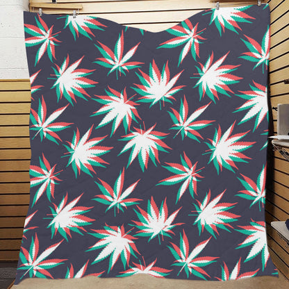 Pot Leaf Pattern Print Design A01 Premium Quilt