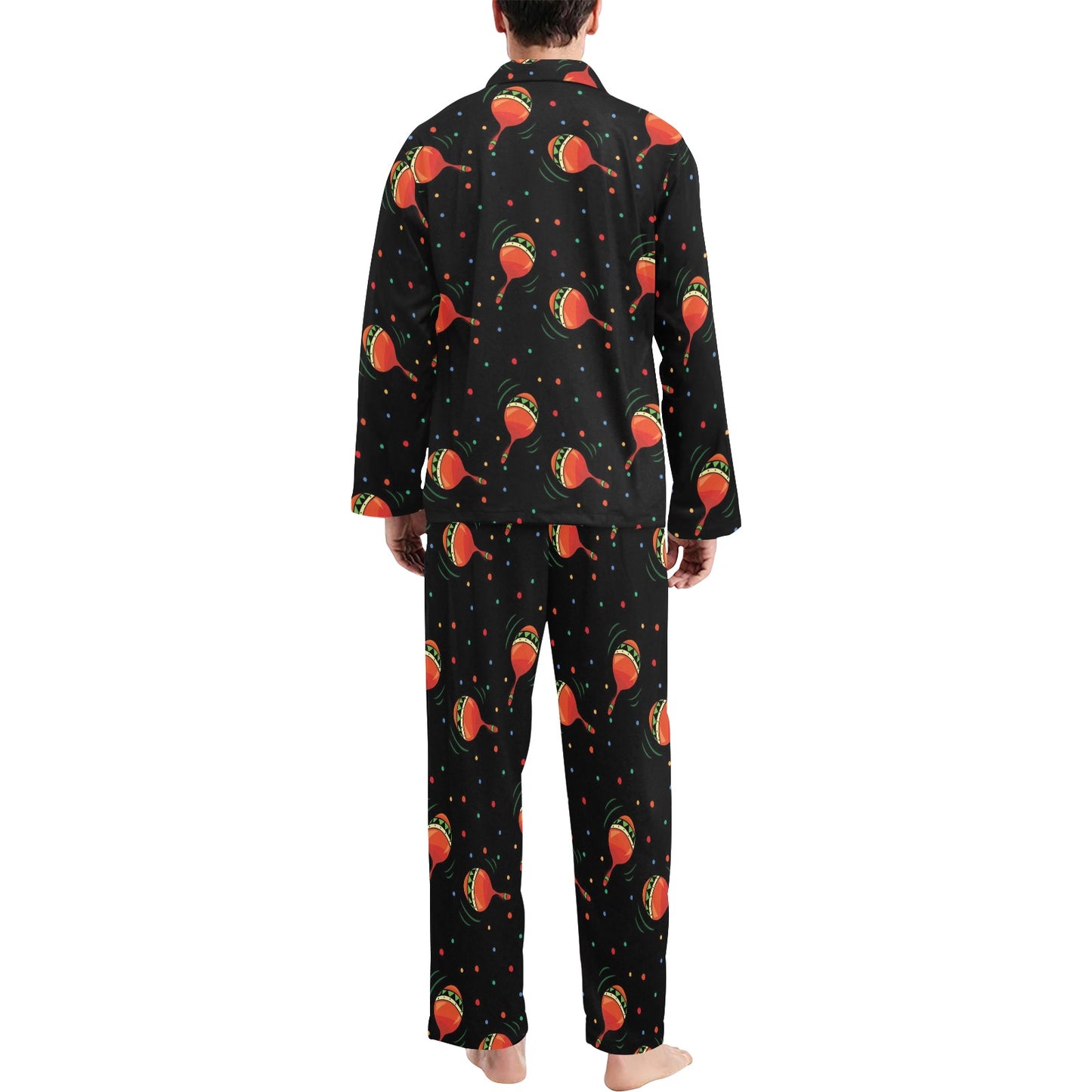 Maracas Pattern Print Design 03 Men's Long Pajama Set