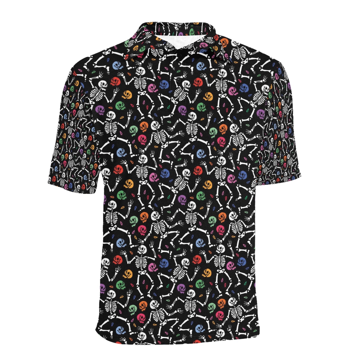 Skeleton Print Design LKS307 Men Polo Shirt
