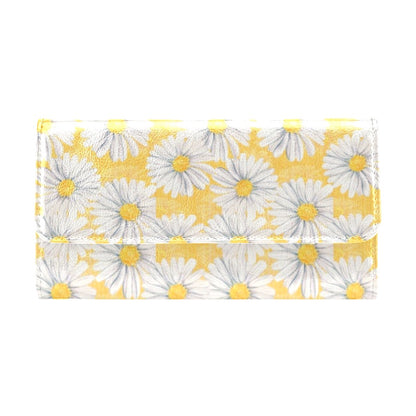 Daisy Yellow Watercolor Print Pattern Women's Trifold Wallet