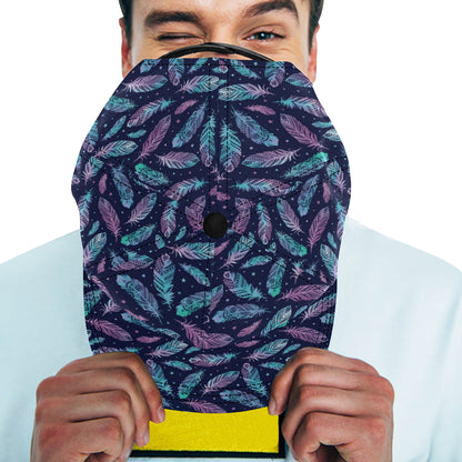 Feather Aztec Design Print Snapback Cap