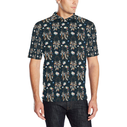 Dream Catcher Boho Floral Style Men Polo Shirt