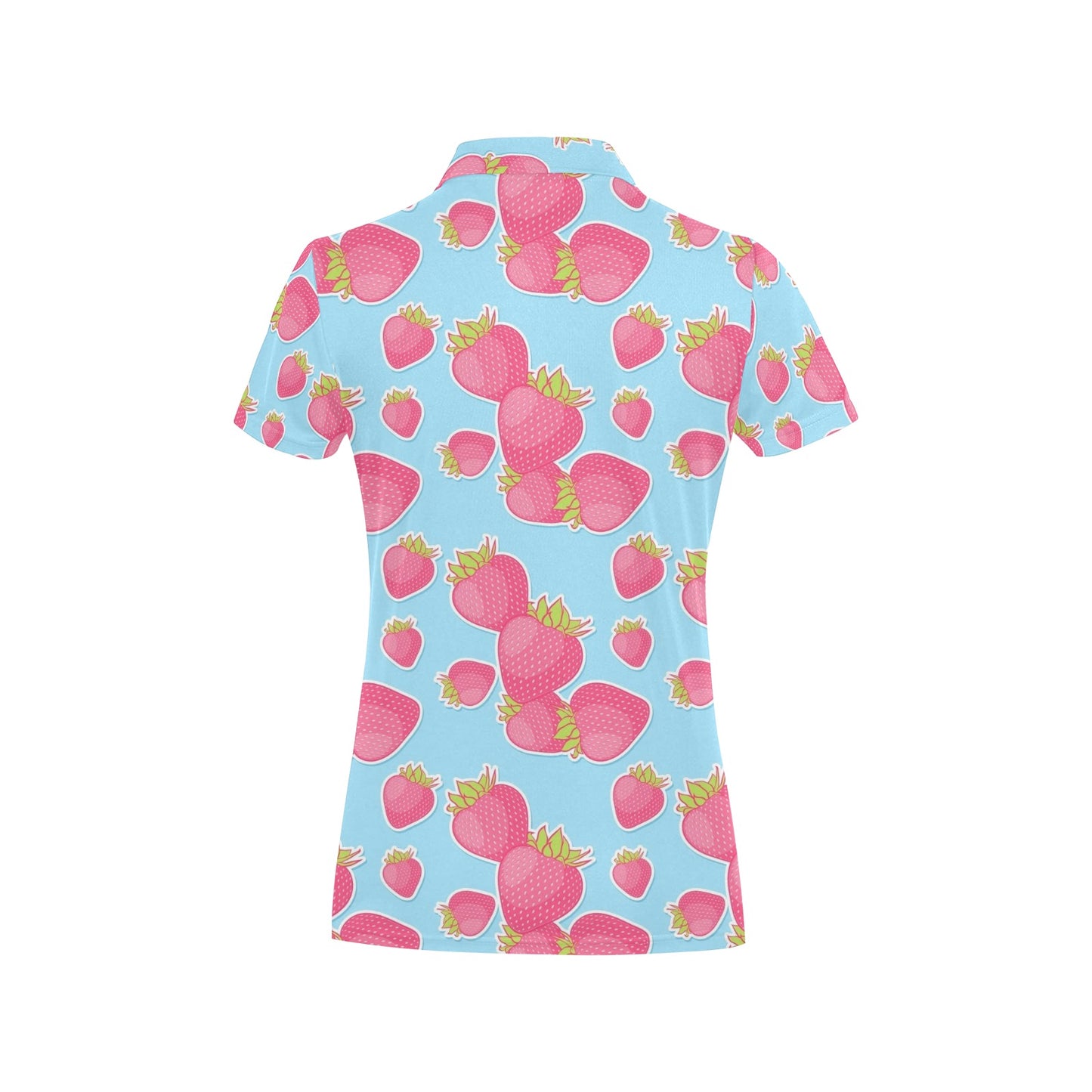 Strawberry Pattern Print Design SB04 Women's Polo Shirt